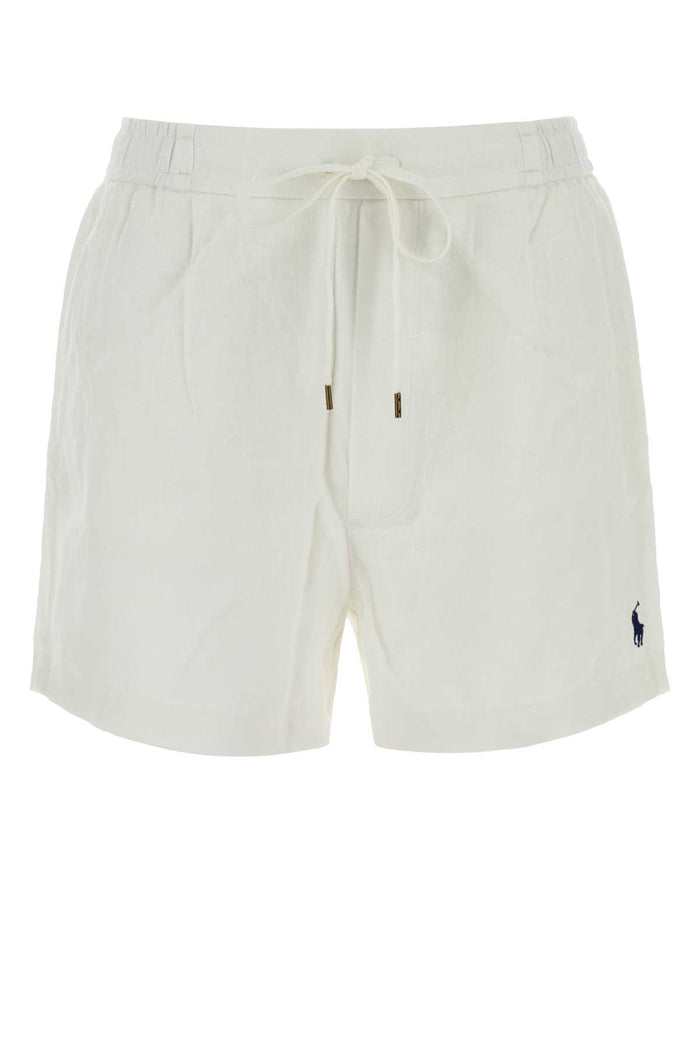 White Linen Bermuda Shorts 002 Exterior