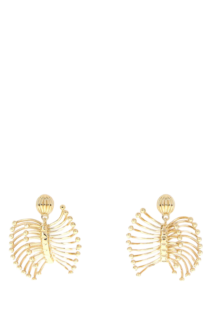 Gold Metal Earrings Oro Brass Orecchini