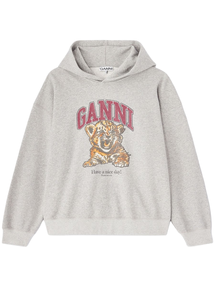 Sweatshirt With Logo Grey Organic Cotton Sweatshirts