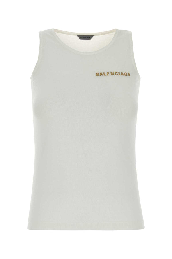 Balenciaga Tank 81% Cotton 19% Nylon tank top in white