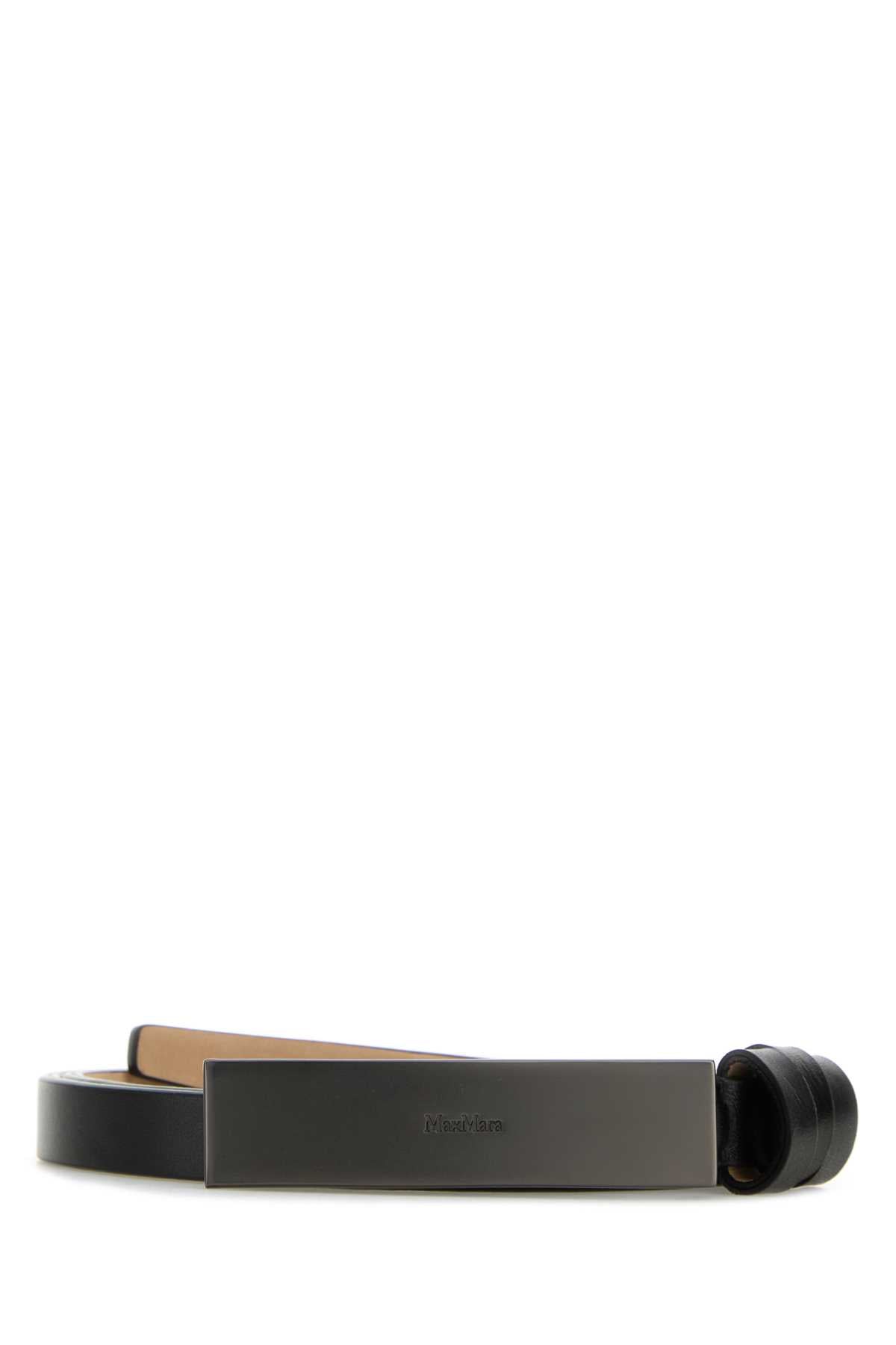 Black Leather Newplate15 Belt Nero Cinture