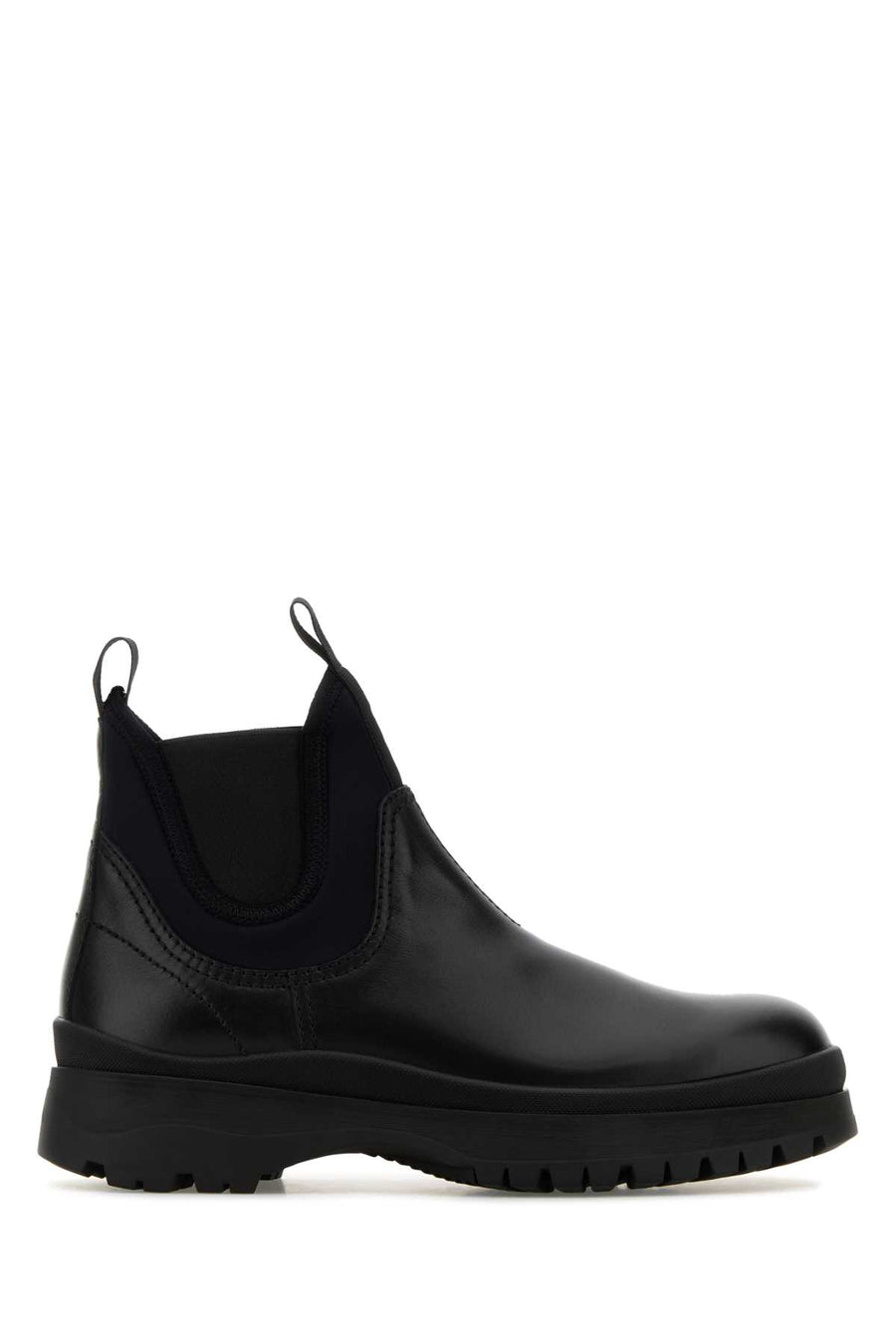 Prada Vitello leather chelsea boot in black