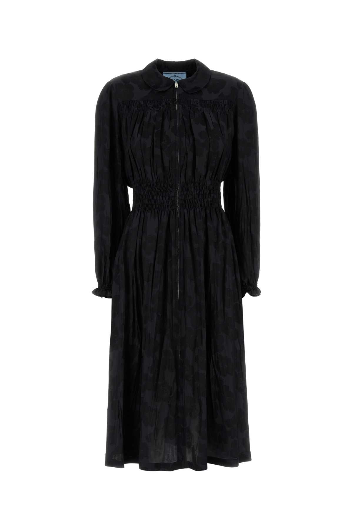 Black Jacquard Dress Fumo Sevi Abiti