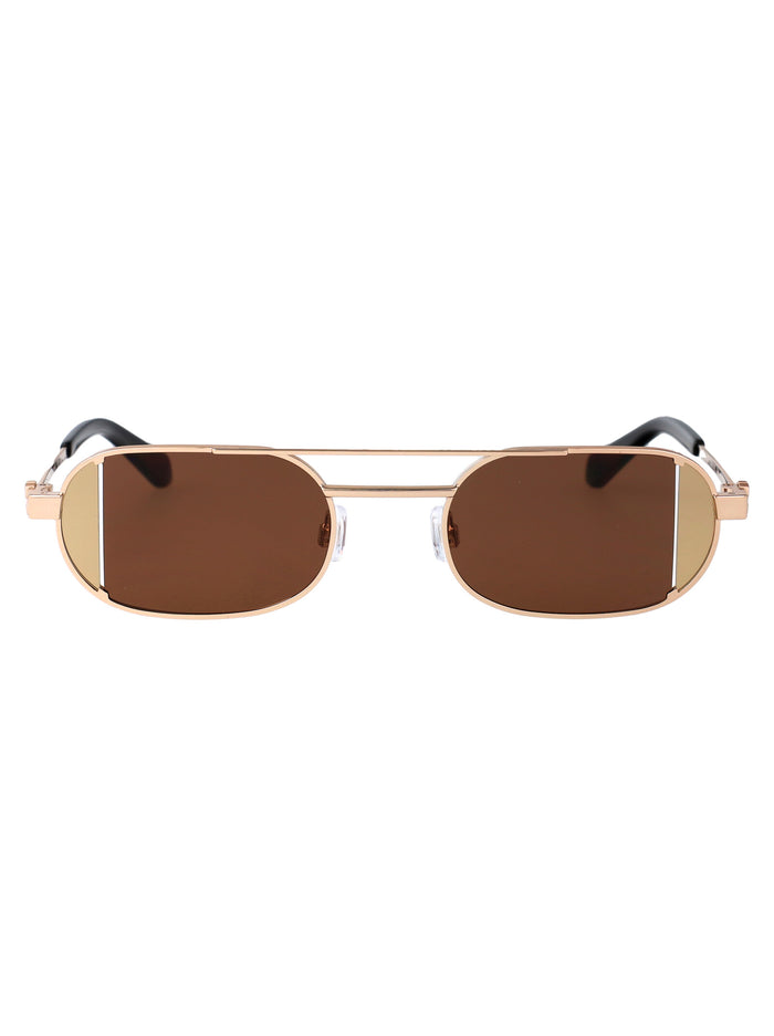 Oeri14hs25met0017664 7664 Gold Brown Acetate + Metal Sunglasses