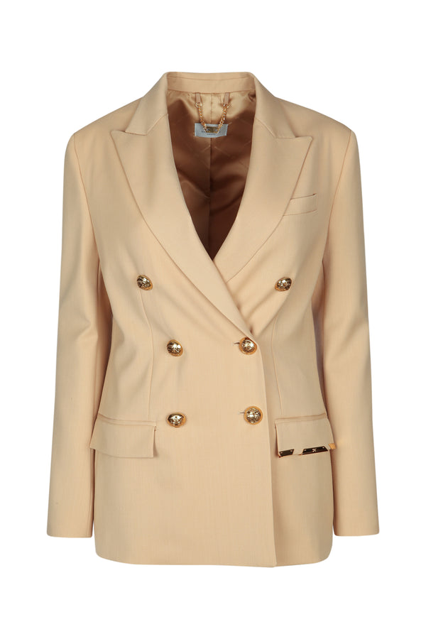 Elisabetta Franchi Doppio 55% Polyester blazer in beige