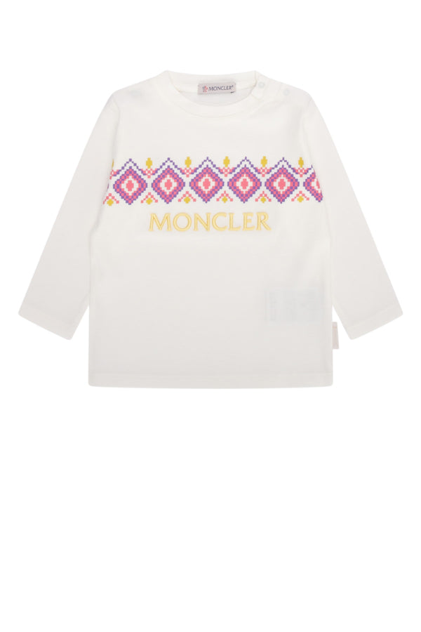 Moncler Jr 100% Cotton t-shirt in white