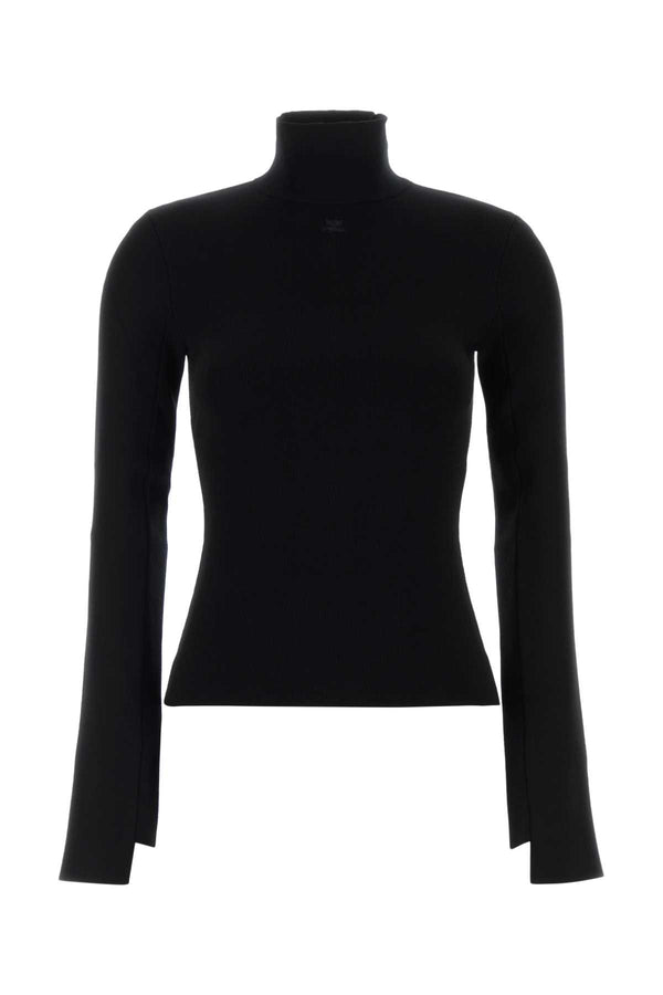 Courreges Mocknecksweater 70% Viscose sweater in black