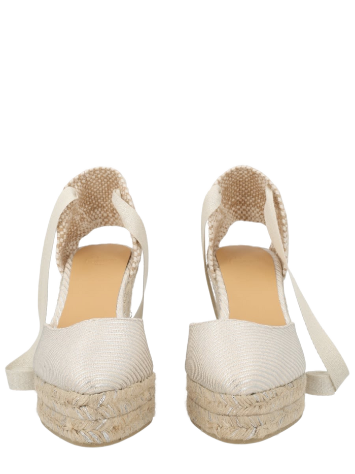 Espadrille Joyce Silver Cotton Wedges