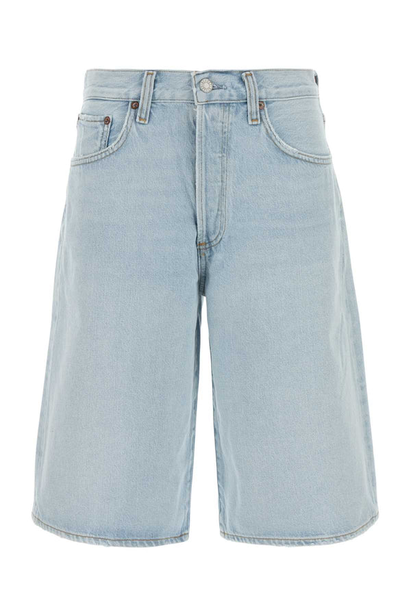 Agolde Short 100% Recycled cotton bermuda shorts in blue