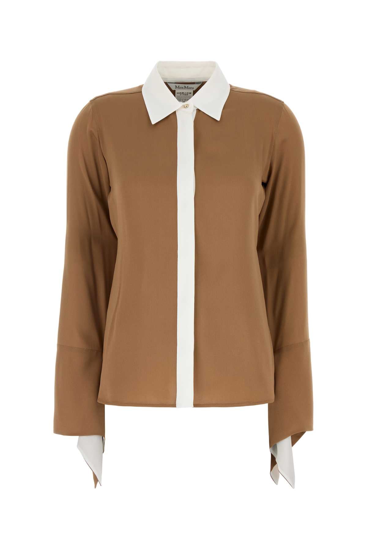 Caramel Crepe Pio Shirt Cammello Exterior: Silk Camicie