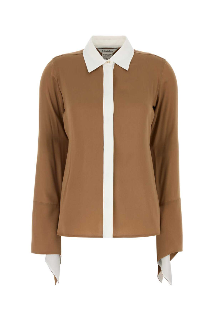 Caramel Crepe Pio Shirt Cammello Exterior: Silk Camicie