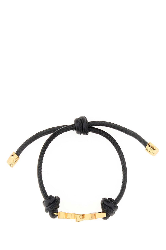 Black Leather Cassandre Bracelet Nero Bracciali