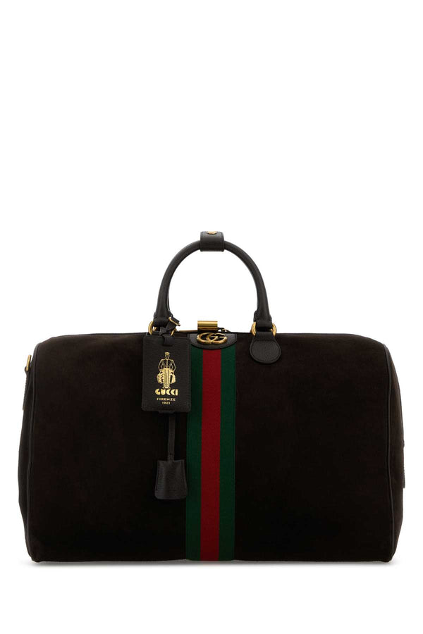 Gucci Exterior: 100% Suede travel bag in black