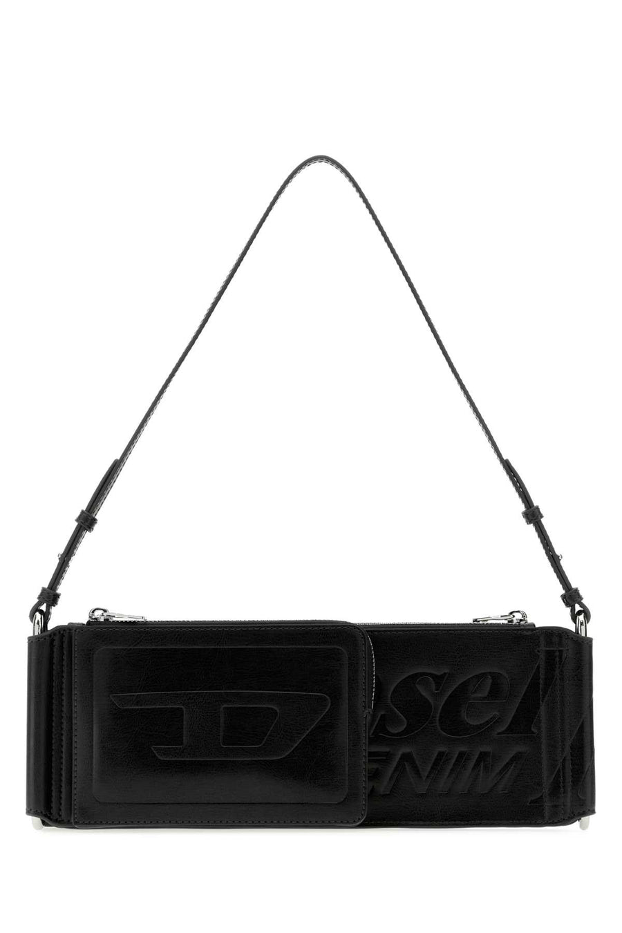 Diesel Tracolla Exterior: 100% Fabric; Lining: 100% Fabric; Finishing: Silver metal shoulder bag in black