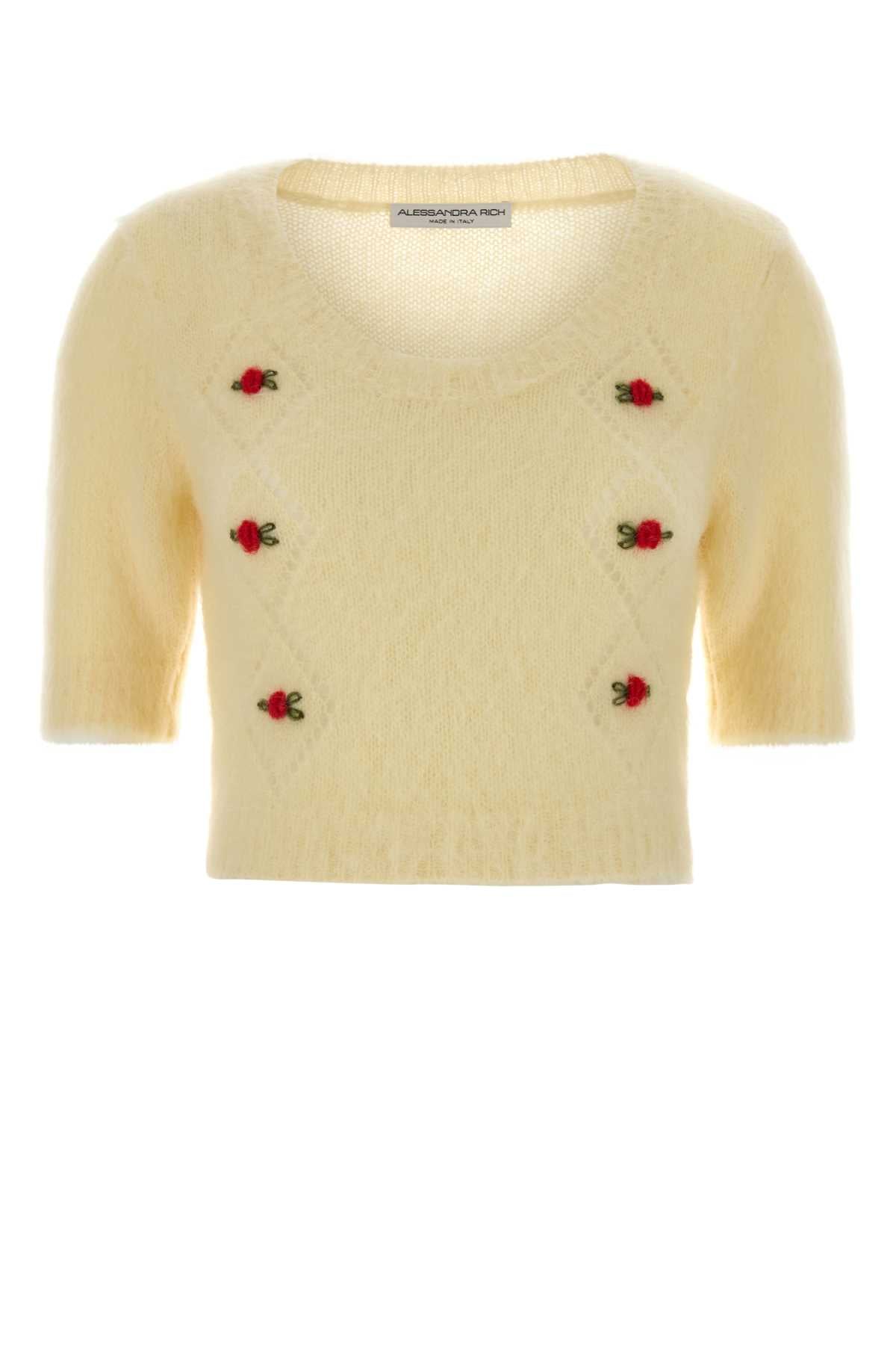 Pastel Yellow Mohair Blend Sweater Paleyellow Exterior: Nylon Wool Maglieria