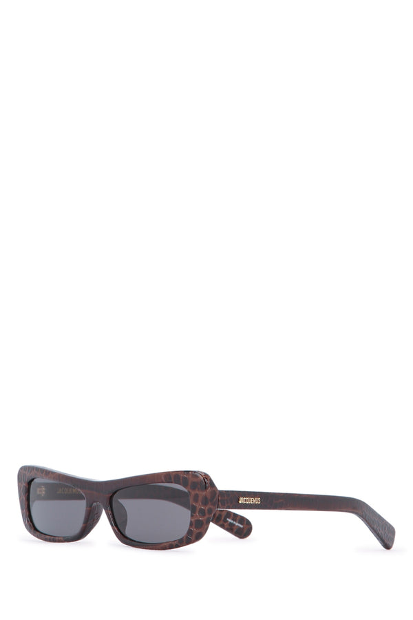 Jacquemus Lunettes 100% Calf Leather sunglasses in brown