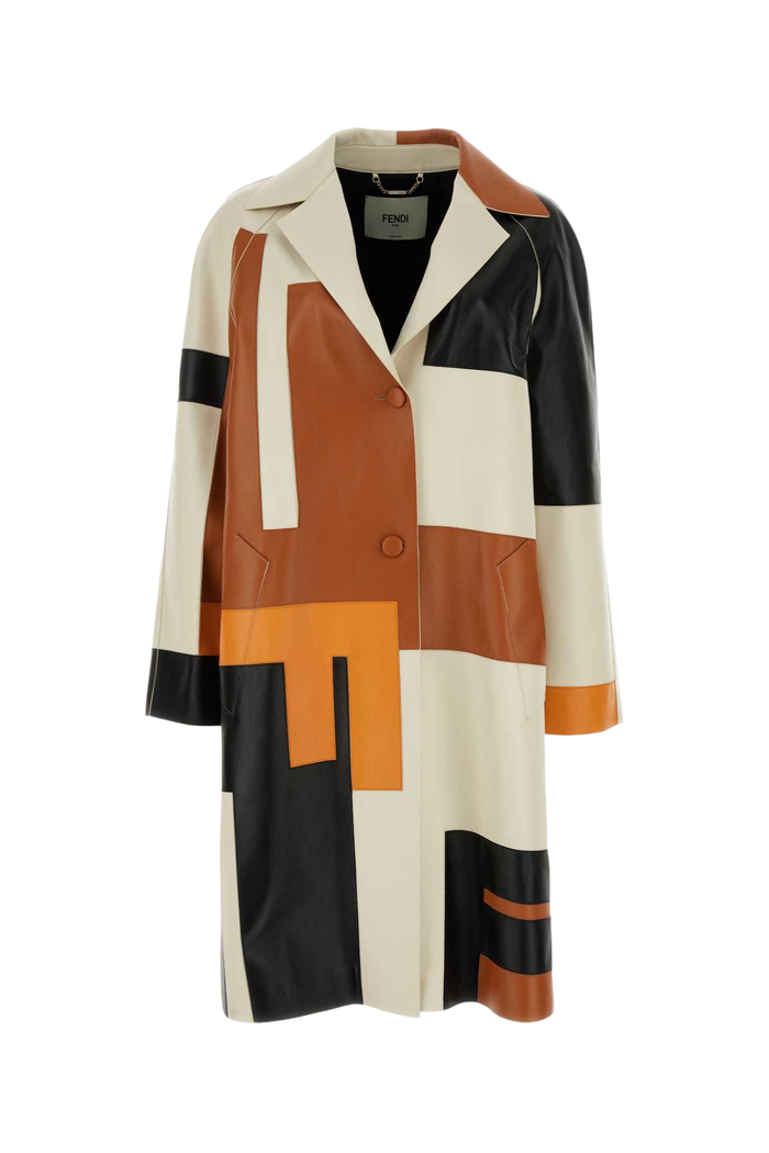 Multicolor Nappa Leather Overcoat Multimattone Exterior: Lamb Lining: Cupro Cappotti