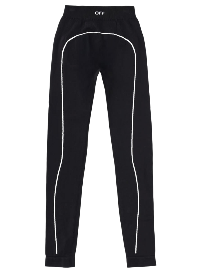Leggings With Logo Black Polyamide Elastane Trousers