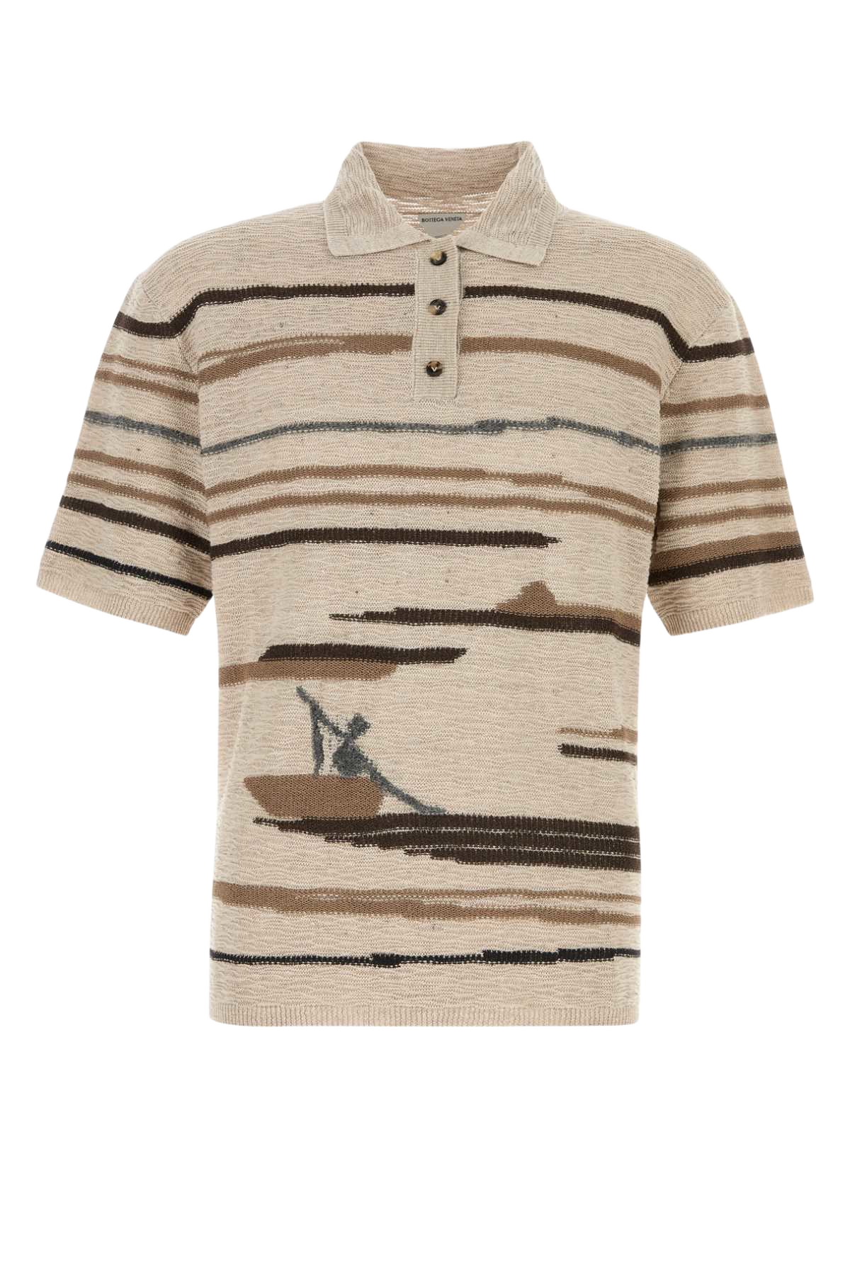 Embroidered Cotton Blend Polo Shirt Multi