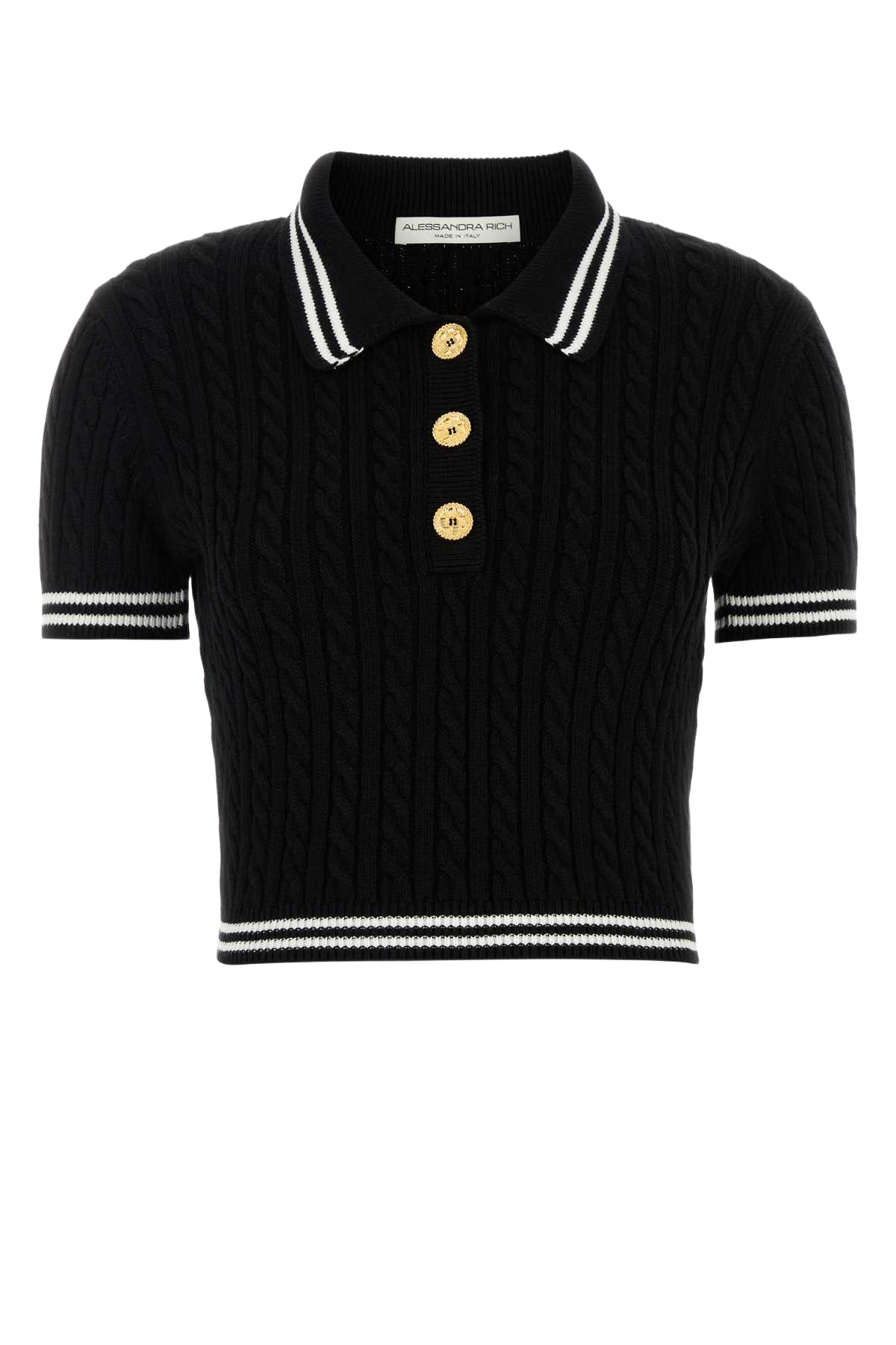 Black Cotton Polo Shirt Exterior