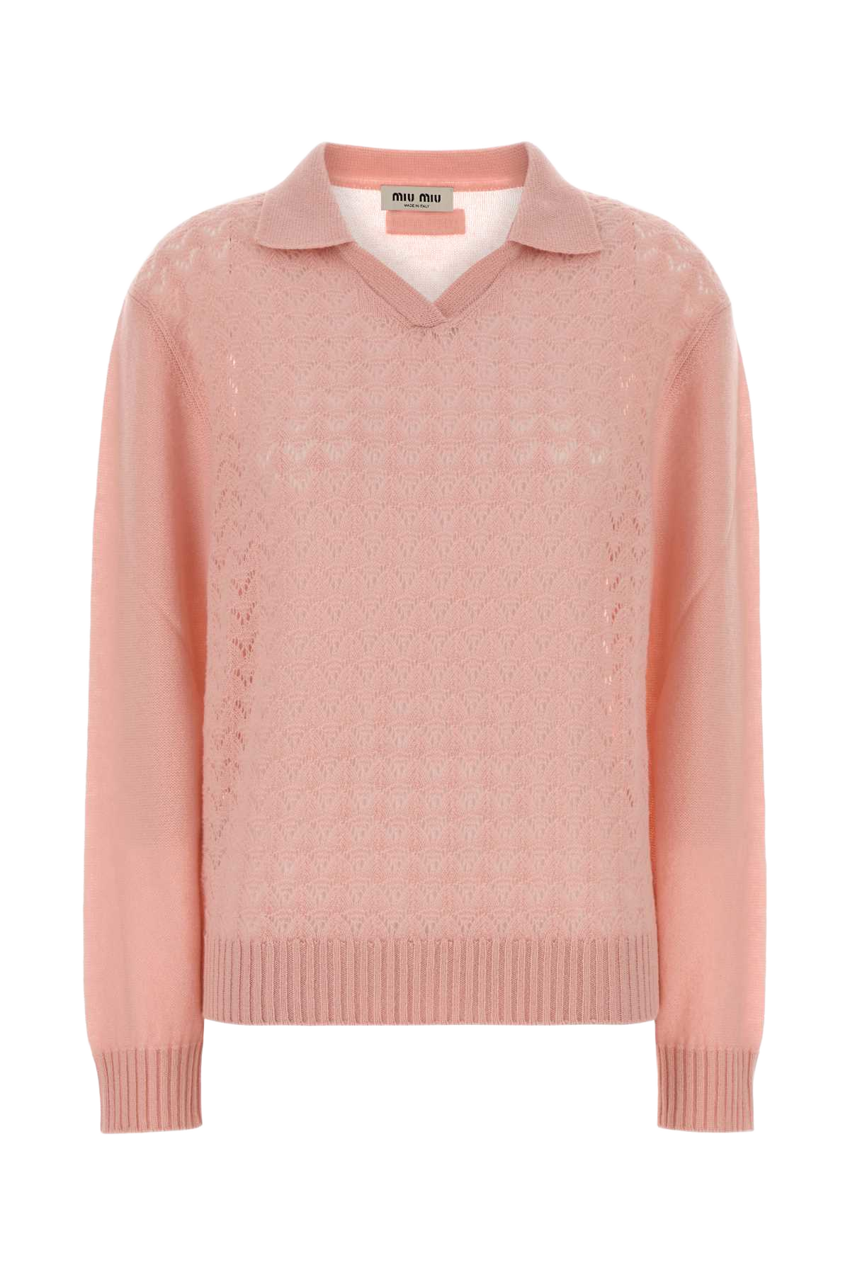Pink Cashmere Polo Shirt Alabastro Exterior