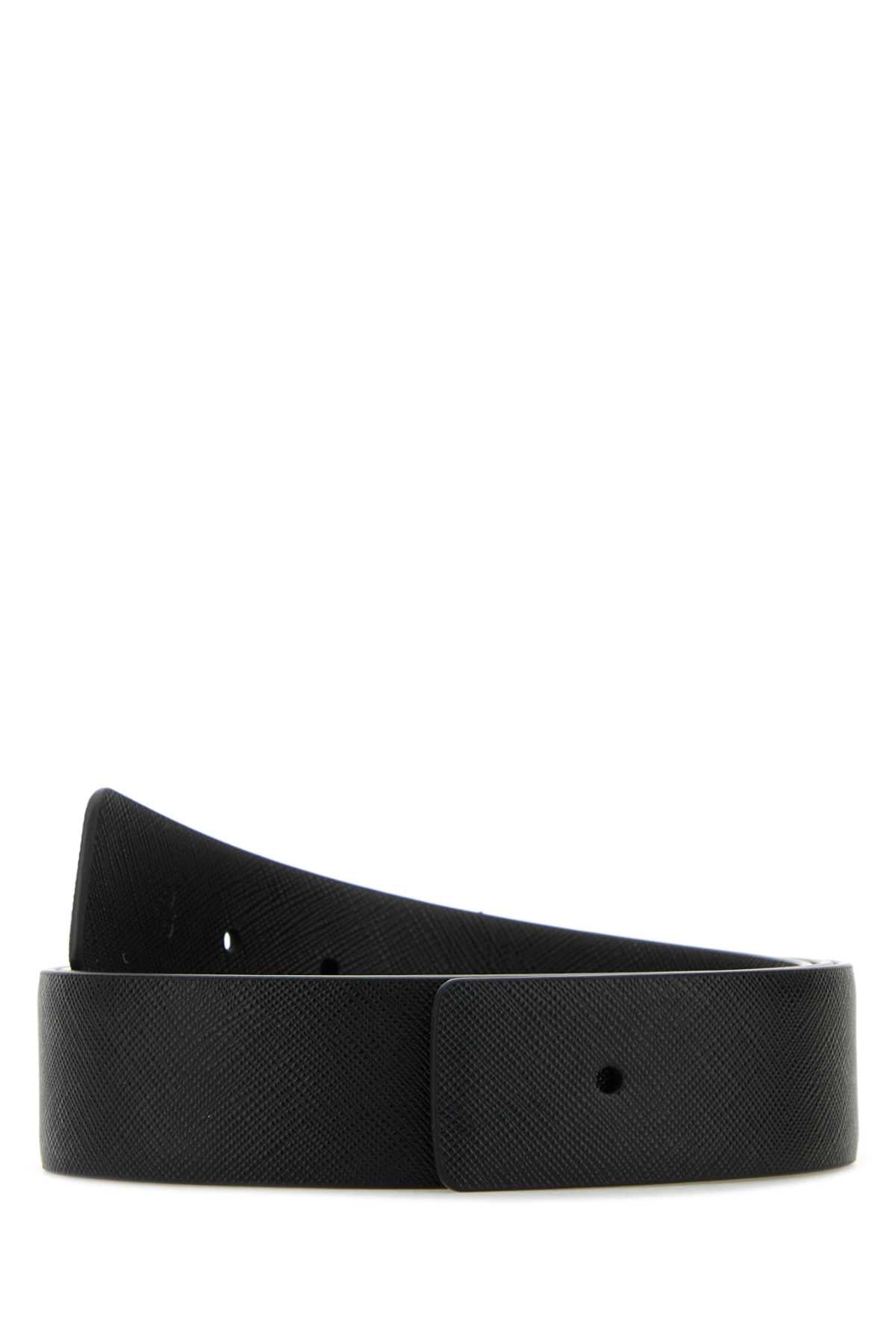 Black Leather Belt Nero Exterior: Cinture