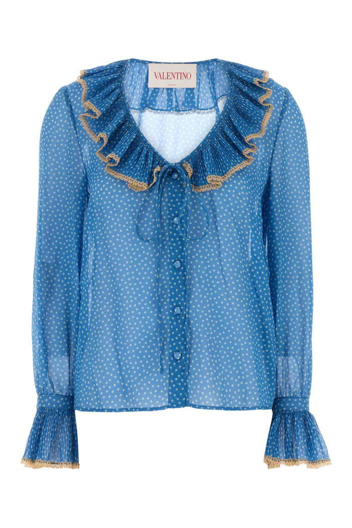 Printed Silk Blouse Ceruleanbetulla Exterior: Maglie