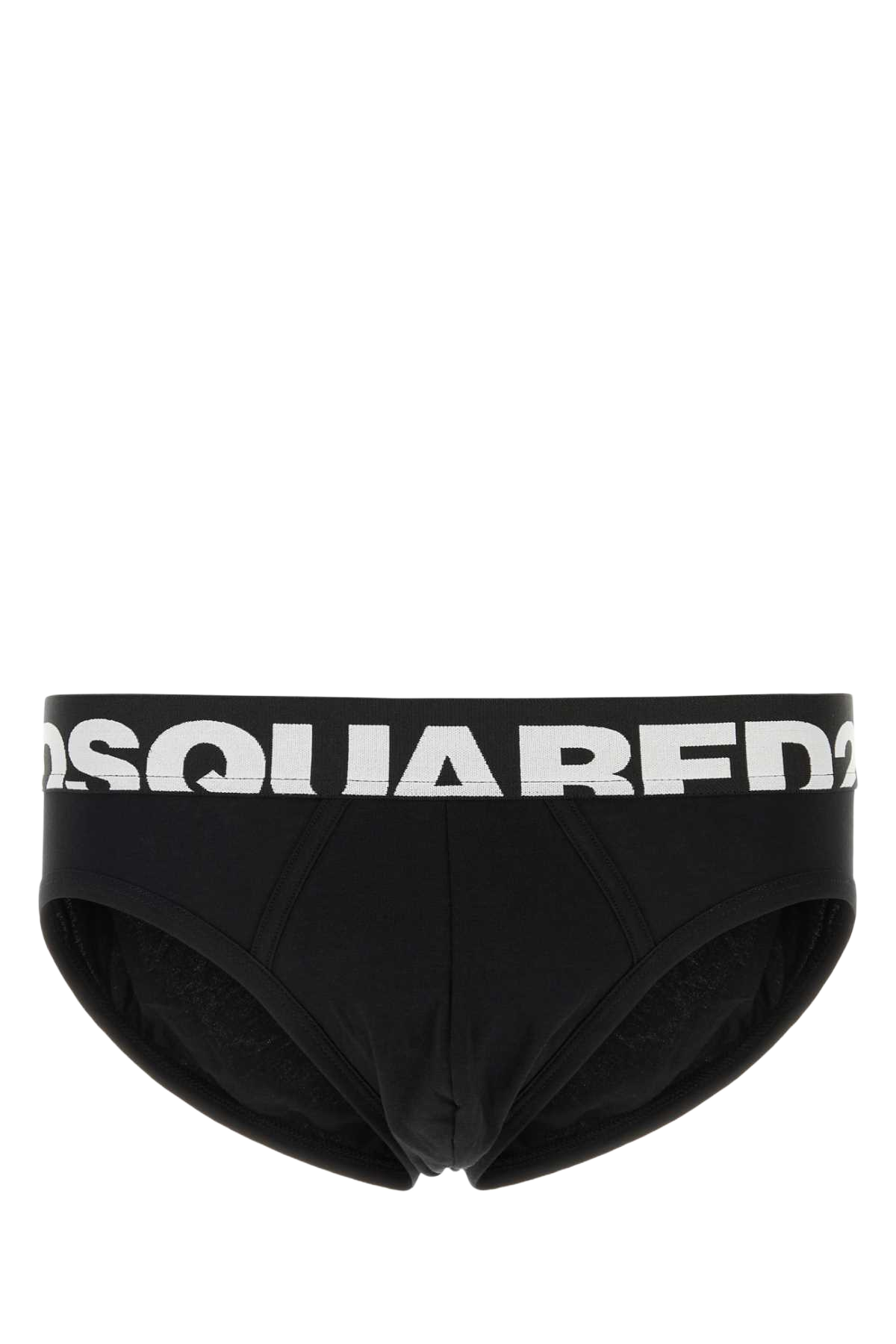 Black Stretch Cotton Brief Exterior: Elastane Costumi Da Bagno