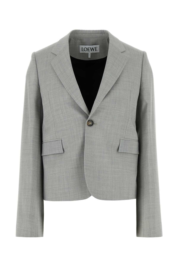Loewe Lightgrey Exterior: 100% Wool blazer in gray