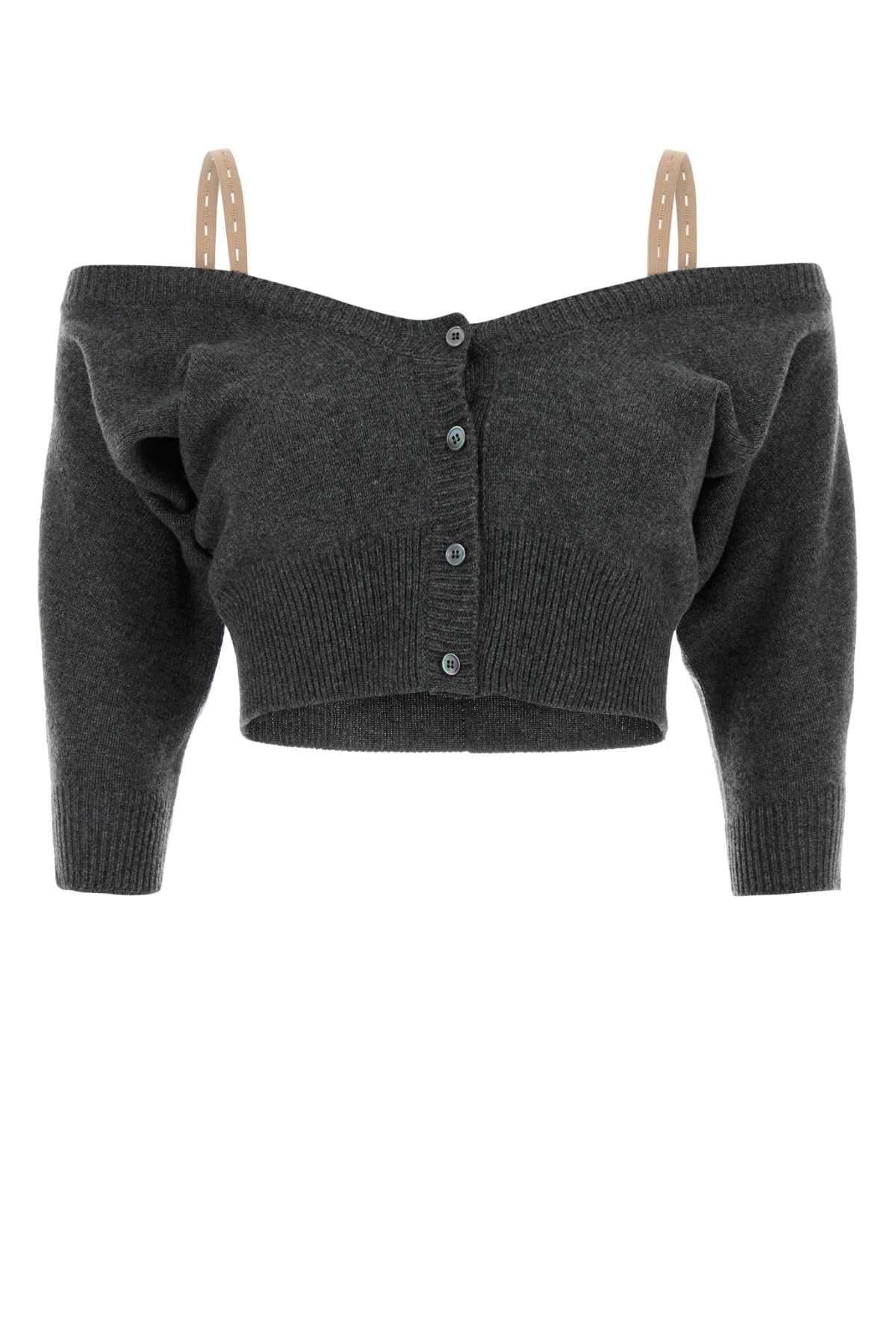 Dark Grey Cashmere Cardigan Ardesia Exterior: Maglieria