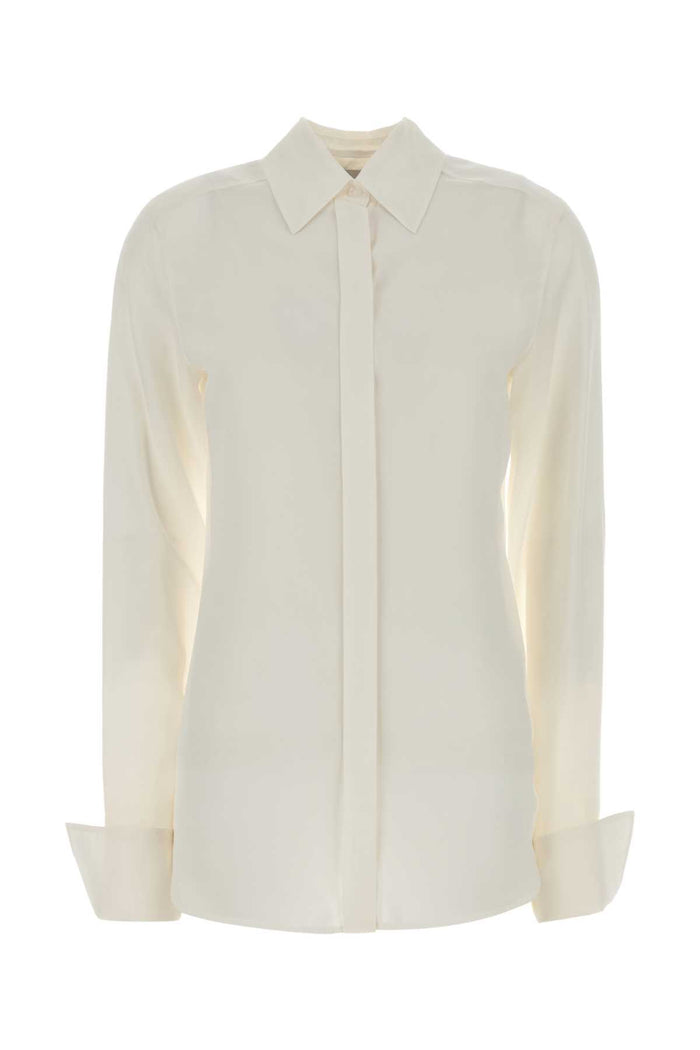 White Silk Elisir Shirt. Bianco Exterior: Camicie