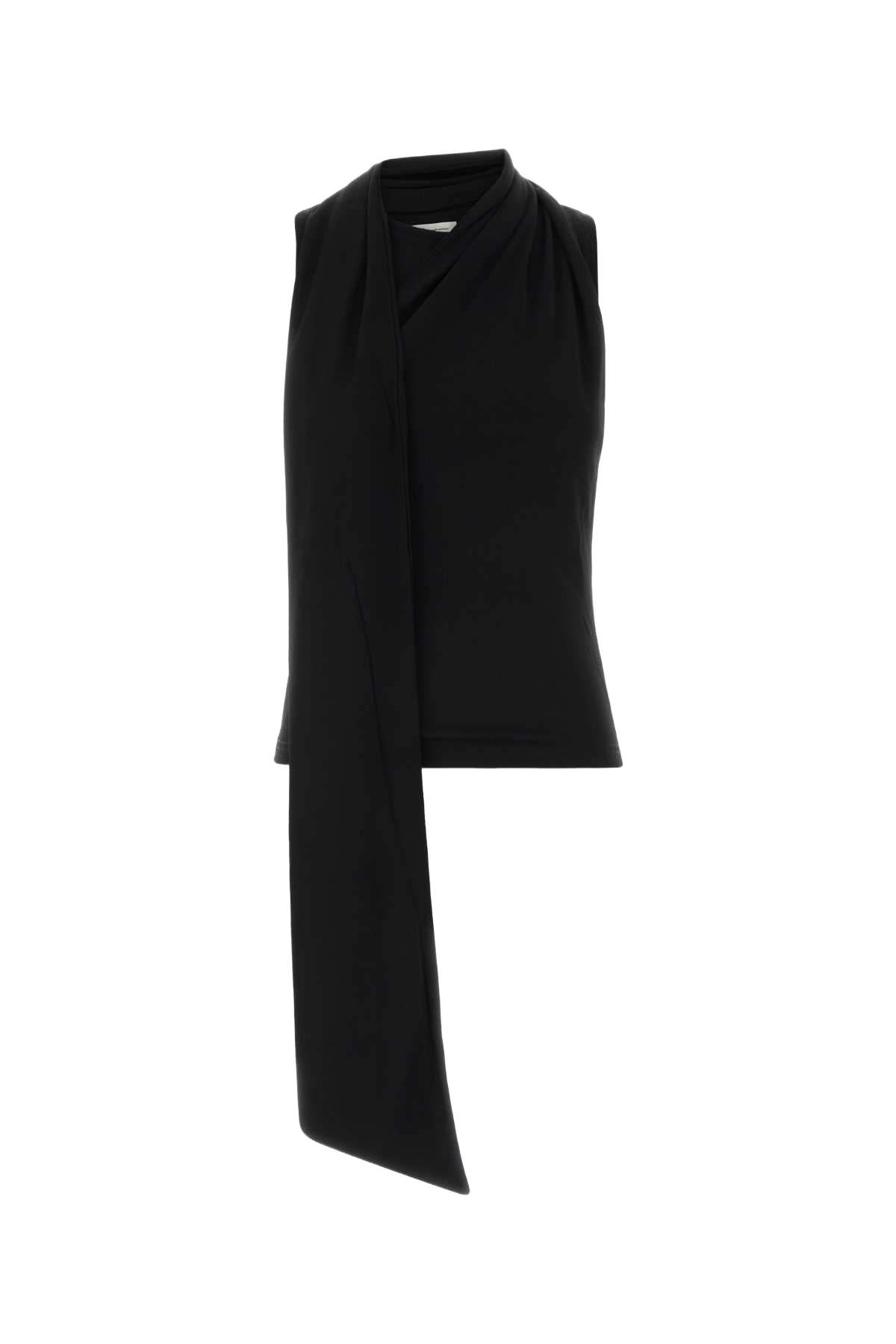 Black Jersey Top Noir Exterior: Viscose Nylon Maglie