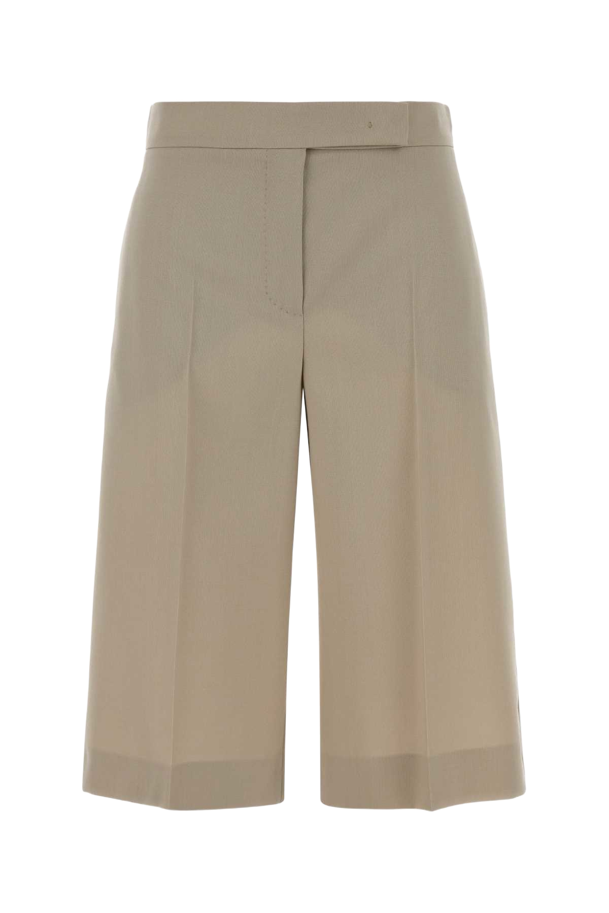 Sand Wool Blend Mile Bermuda Shorts Beige