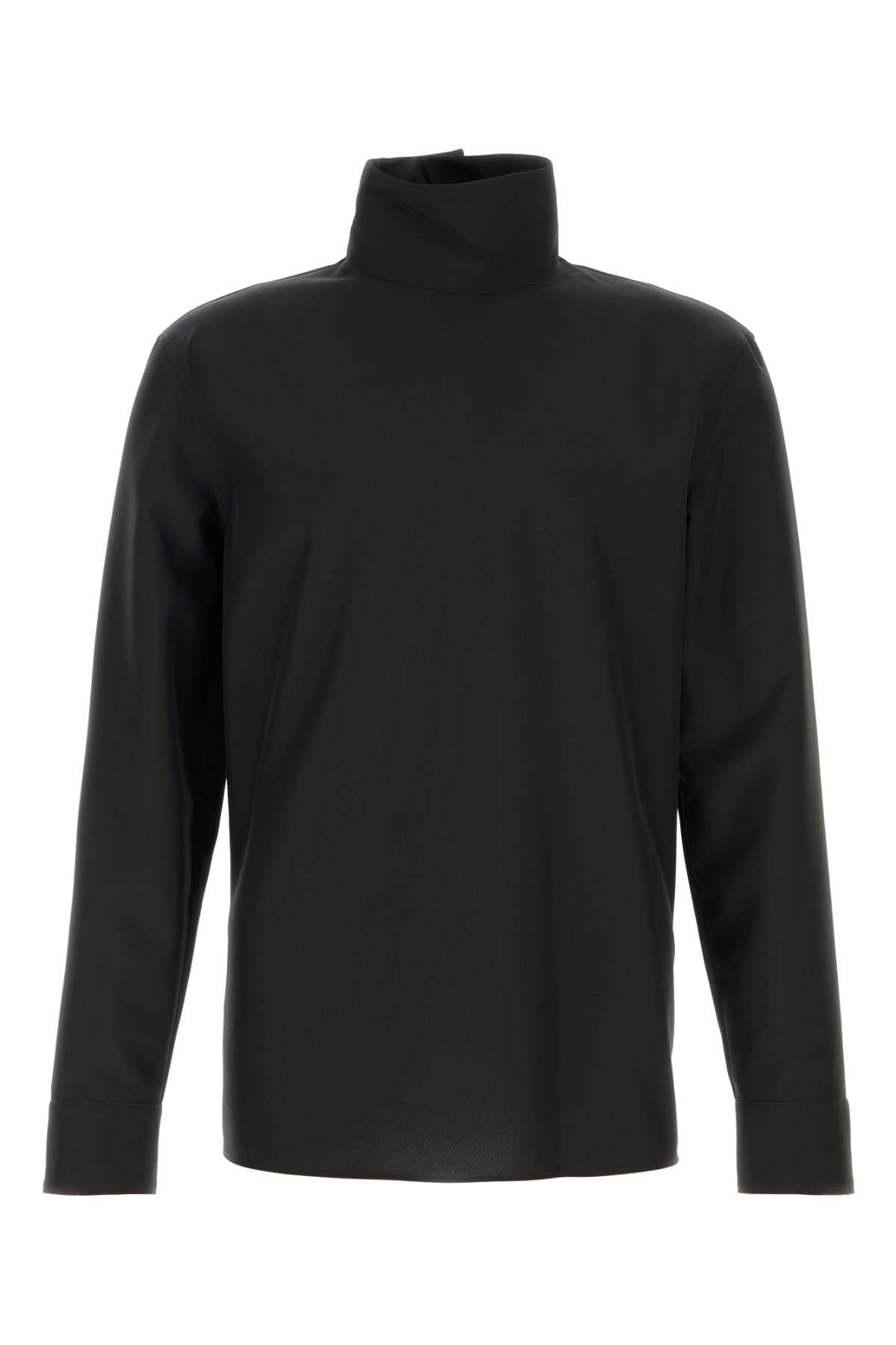 Black Tech Panama Shirt Nero Exterior: Polyester Camicie