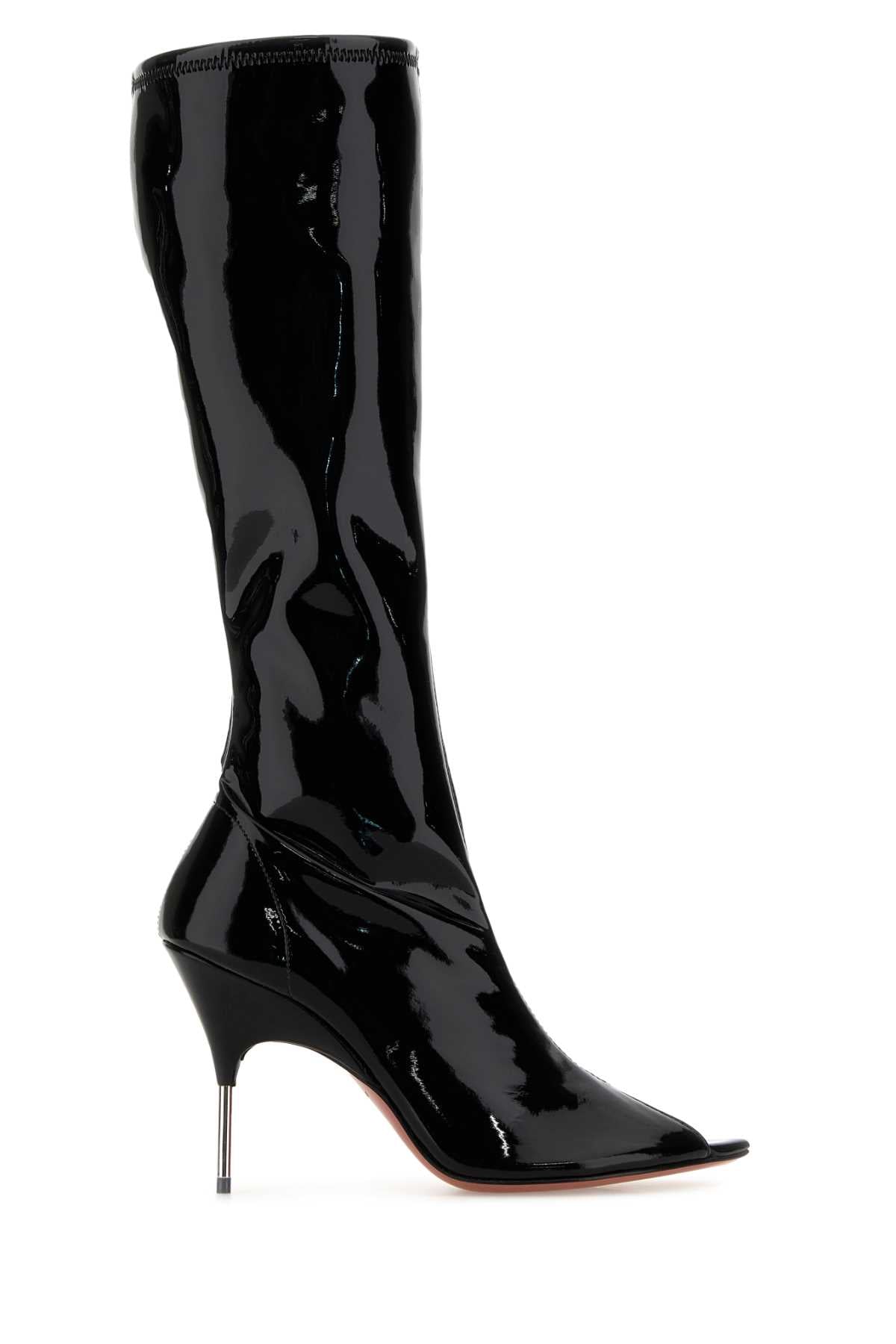 Brunastrehighboot Bla95pyrh Black95mmpyramidheel Scarpe Con Tacco