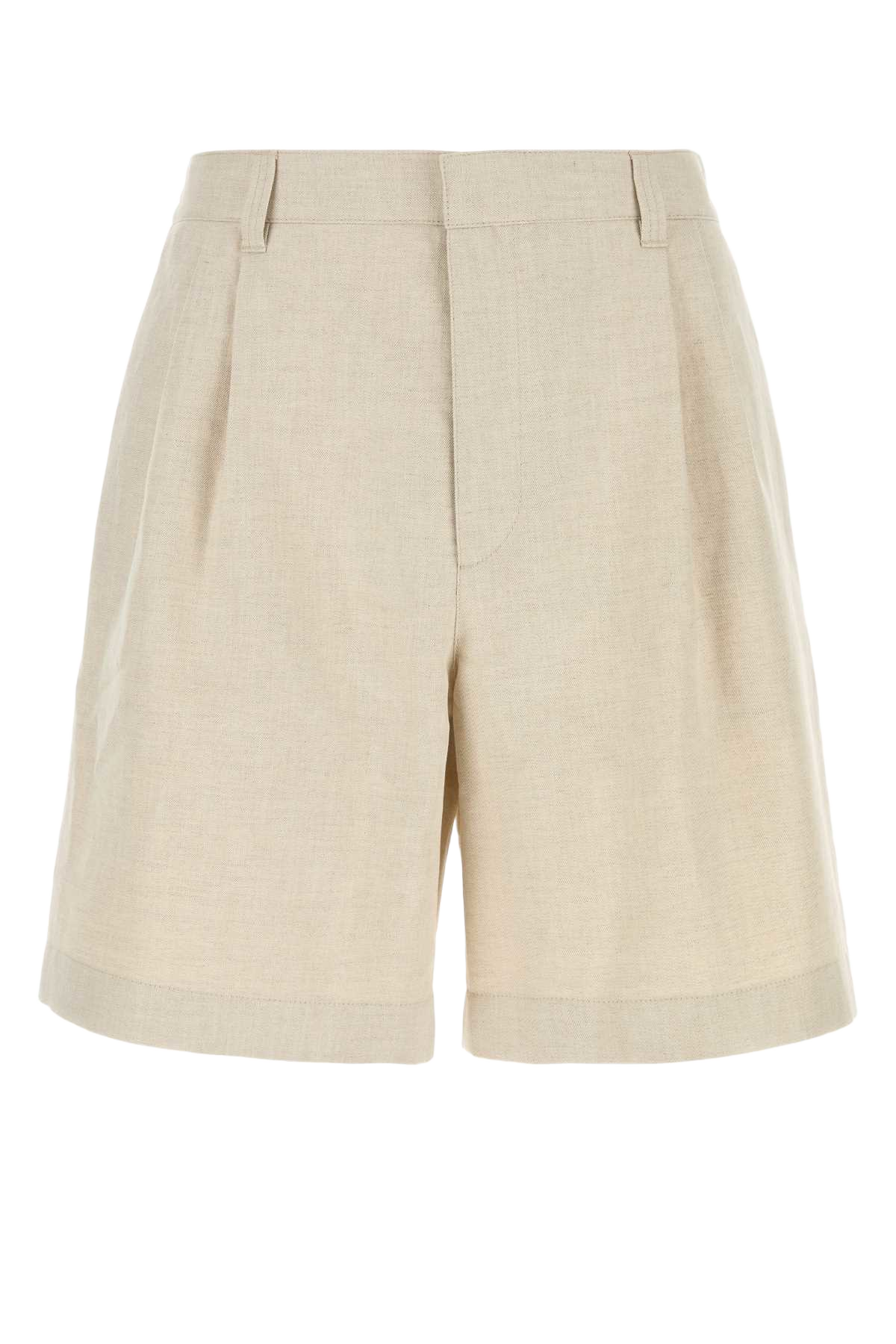 Sand Twill Bermuda Shorts Rockmelange Exterior: Linen Cotton