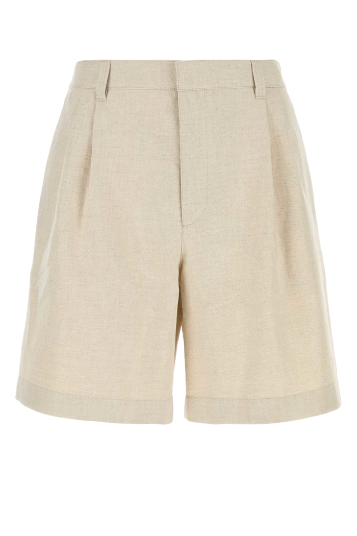 Sand Twill Bermuda Shorts Rockmelange Exterior: Linen Cotton
