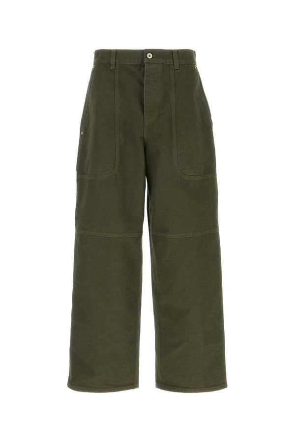 Loewe Trousers 100% Cotton cargo pants in green