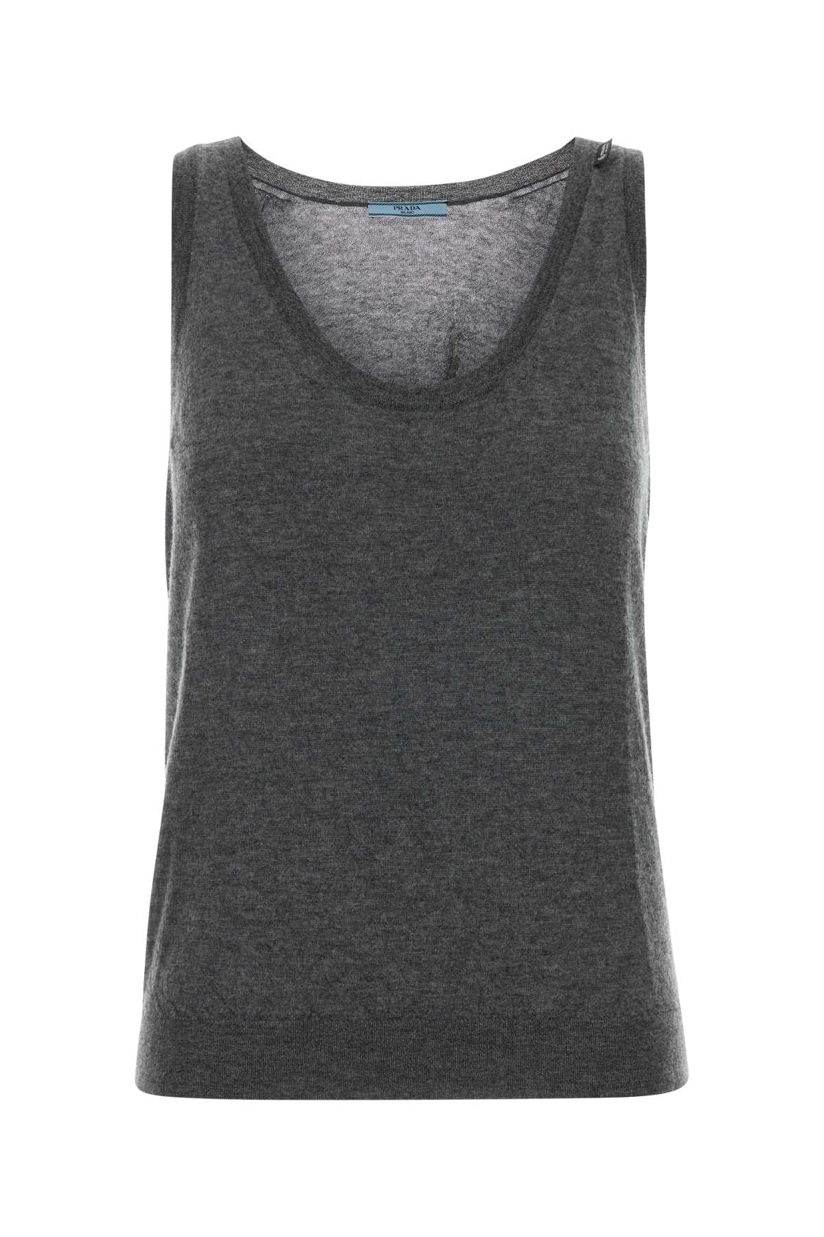 Dark Grey Cashmere Tank Top Ardesia Exterior: Maglie