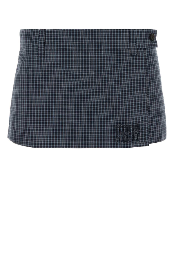 Miu Miu 51% Recycled nylon skirt in navy