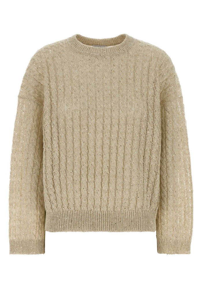 Sand Linen Blend Sweater C8925 Exterior: Nylon Maglieria