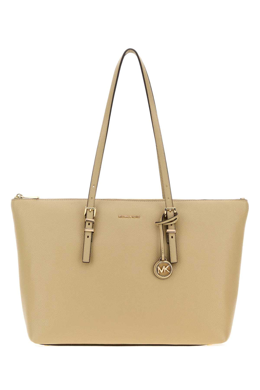 Michael By Michael Kors Tote Exterior: 100% Leather; Lining: 100% Fabric; Finishing: Golden metal tote bag in beige