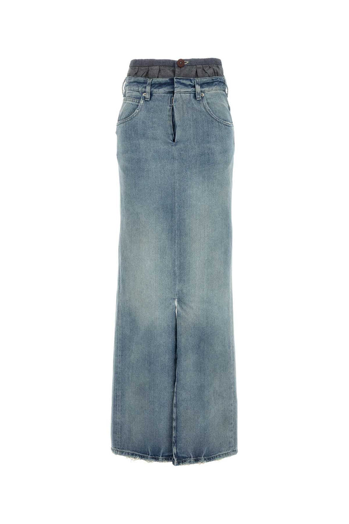 Denim Skirt Lightblue Exterior: Cotton Gonne
