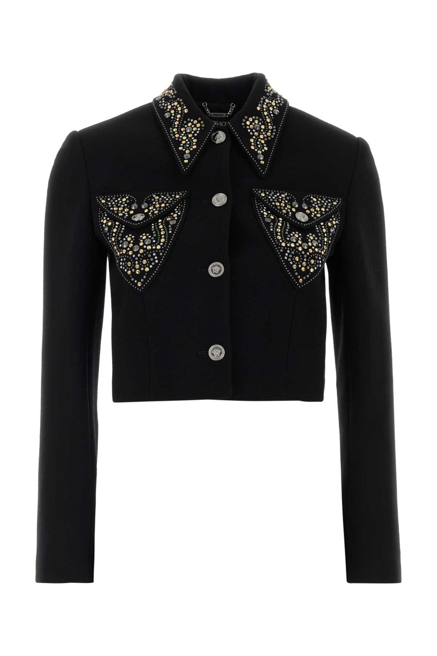 Versace Jacket Exterior: 90% Wool 10% Nylon blazer in black