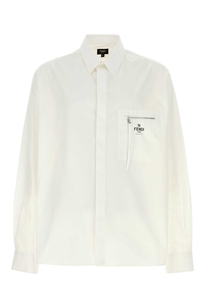 White Poplin Shirt Exterior: Cotton Camicie
