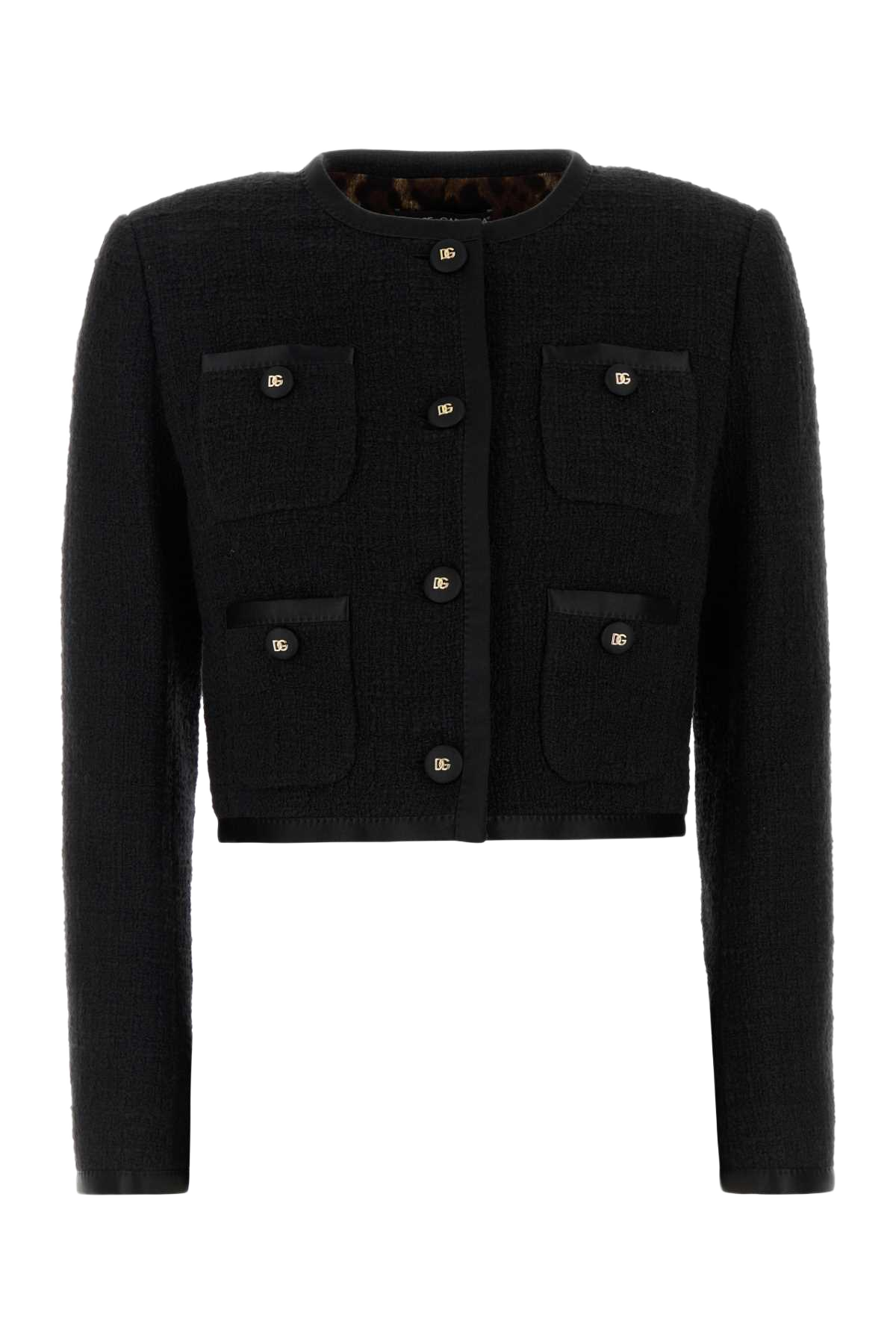 Black Boucle Blazer Nero Giacche E Gilet