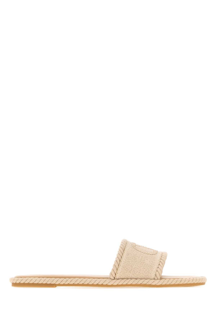 Sand Canvas Vlogo Signature Slippers Ecru