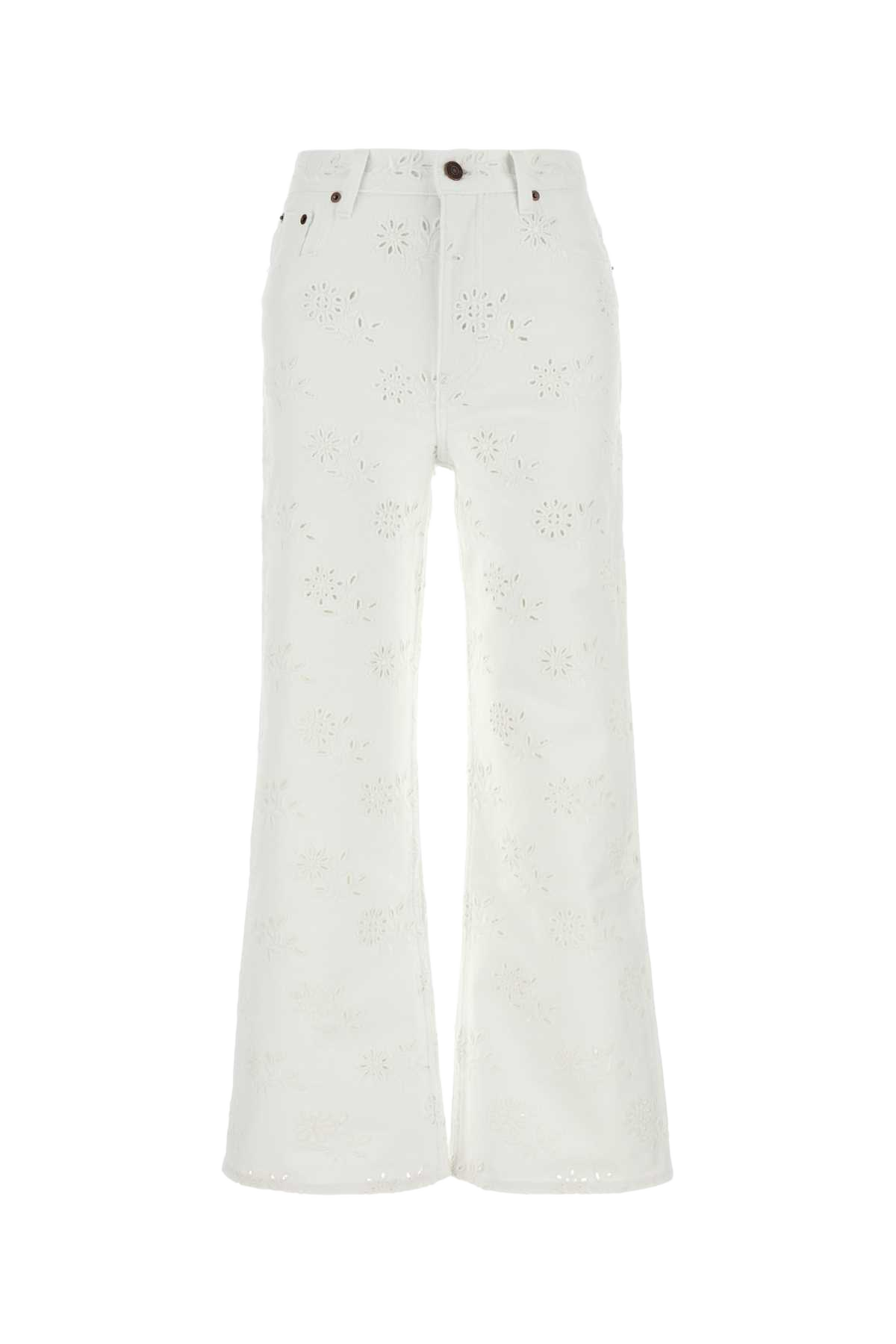 White Denim Jeans Exterior: Cotton