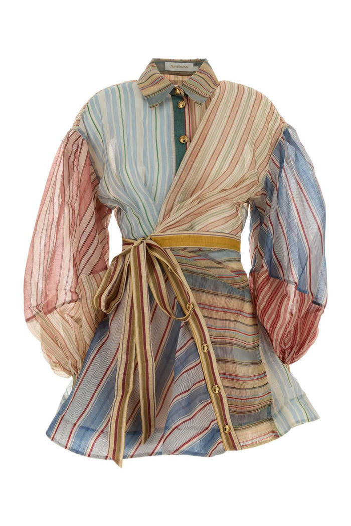 Splicedstripes Linen Silk Abiti