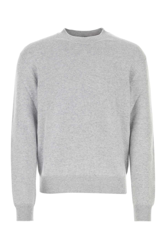 Melange Grey Stretch Cashmere Blend Sweater Maglieria